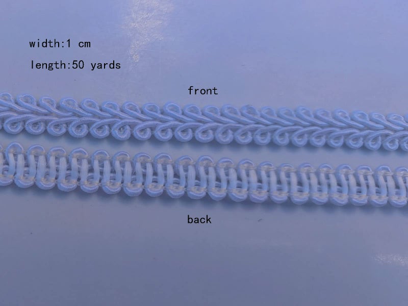 MONIDOOR 3/8 Inch Gimp Braid Trim 50 Yards for Upholstery Costume DIY Crafts (1309 White) - Image 4